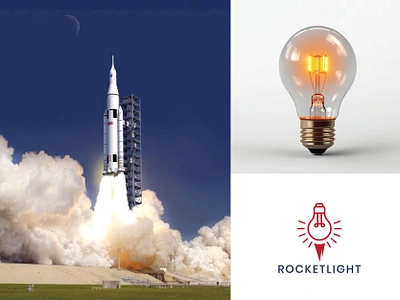 Rocket + Light logo branding graphic design logo