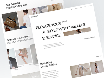 Finesse - Luxury Fashion Landing Page b2c buy ecommerce fashion item list luxury marketplace online shop saas sell shop shopify shopping startup store ui ui design ux