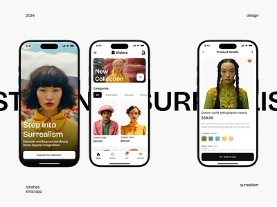 Visiura - E-commerce app clothes design e commerce mobile ui user interface ux