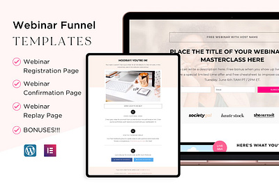 Webinar Funnel Templates elementor email marketing landing page landing page template landing pages webinar funnel templates webinar template wordpress wordpress template