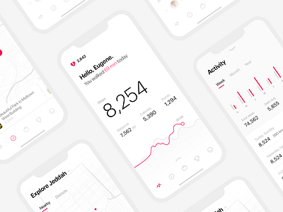 Steps Tracking App app branding design ui ux