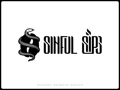 Coffee logo bean brand branding coffee cup design drink logo minimal minimalistic serpent sin snake