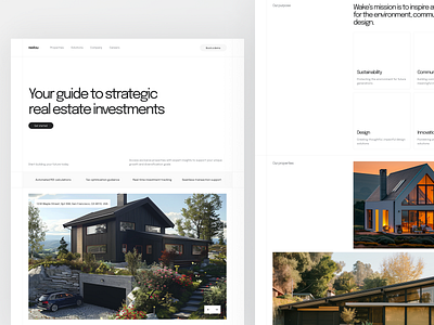 Playing with a real estate page 👀 clean daily dailyui design figma gallery grid house landing landing page layout minimal properties real estate realestate ui uiux ux