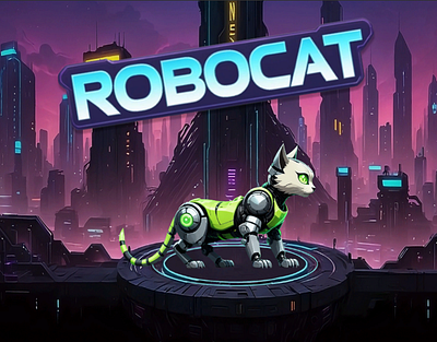 Robocat cat game game game art game assets scifi cat scifi game