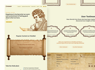 VisioNest - Home Page clean design culture culture eduction eudcation home page klasik landing page minimalist modern ui ui ux design uiux vintage vintage web design web design