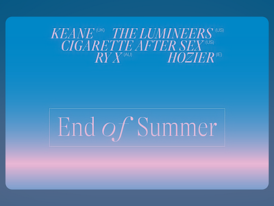 End of Summer Event Poster artistic composition balanced aesthetics calming tones concert visuals creative layout cultural event elegant poster event branding festival promotion gradient design minimal gradients modern design music poster pastel colors promotional material seasonal graphics stylish branding summer vibes typography focus visual storytelling