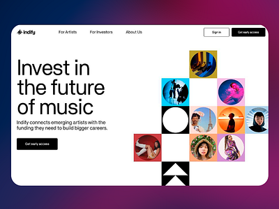 Indify - Melody of Tomorrow activity album audio brand branding design future logo logomark melody music platform song sound ui ux voice web web design website