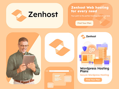 Zenhost Webhosting, domain, server Logo 3dlogo app brand identity branding cloud dev domain free logo host hosting illustration joomla logo logo maker server technology ui vps web wordpress