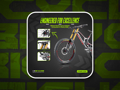 Modern & Clean Social Media Designs - Bicycle Brand 3d animation branding graphic design logo motion graphics stylish bike ad designs ui