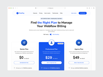 Pricing page for SaaS website design figma pricing ui uidesign uxdesign webdesign websitedesign