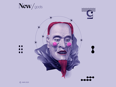 Illustration: New Gods: A Fusion of Tradition and Modernity abstract aesthetics avant garde conceptual contemporary creative digital art experimental expressionism fusion heritage identity mask minimalism modernism mythology portraiture surrealism symbolism tradition