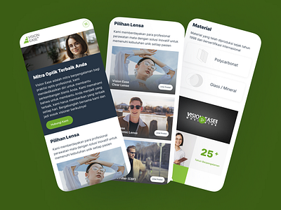 Company Profile - Vision Ease Landing Page company profile desktop ui design landing page mobile ui design