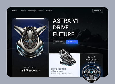 Astra - technology car ai car car creative design dark mode design greatdesign minimal technology ui uiuxdesign ux webdesign