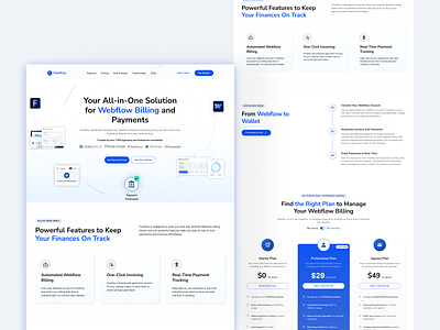 FlowPay - SaaS Landing Page design figma landingpage logo saas ui uidesign uiux uxdesign webdesign websitedesign