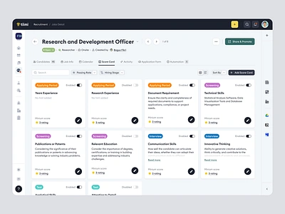 Tiimi - Job Detail: Scorecard for SaaS HR Management company hiring hr hrd hrm hrms hrs job management product design recruitment role saas saas design scorecard staff management team management ui ux web app