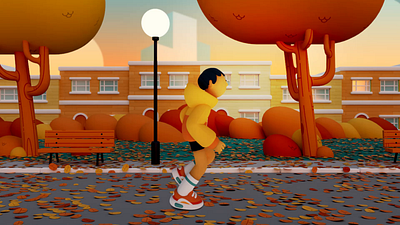 Parkrun Autumn 3d animation charactedesign illustration motiondesign