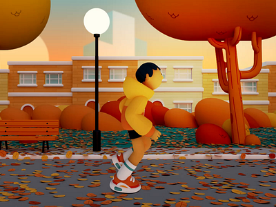 Parkrun Autumn 3d animation charactedesign illustration motiondesign