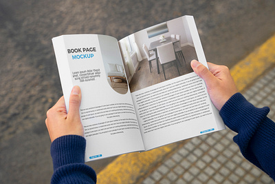 Book Page Mockup book branding design graphic design hands logo mockup open pages road