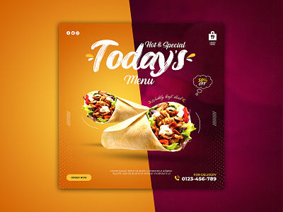 A instagram/facebook promotional post for restaurant advertising banner branding facebook post graphic design instagram post menu design promotion banner restaurant menu social media social media postt