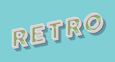 Retro 3D Typography graphic design illustration