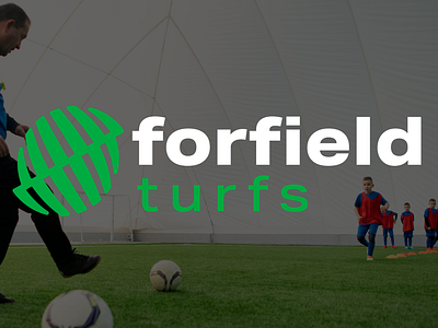 Forfield turfs branding design football grafiko labs graphic design green illustration logo logo design logo sport minimal minimal logo modern sharp sharp font simple logo sports sports logo turf turf logo