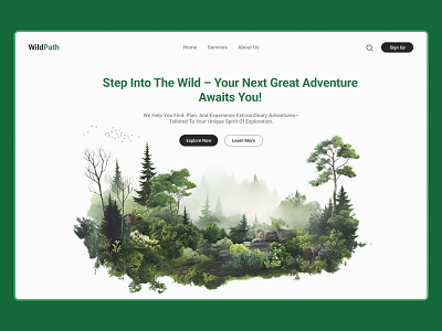 Adventure Landing Page Design 3d graphic design ui