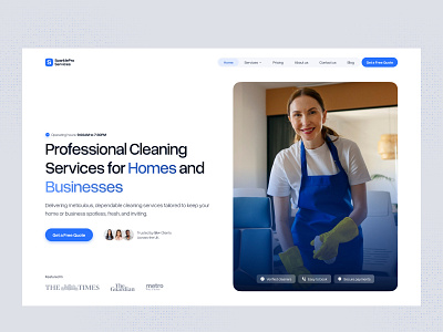 SparklePro - Design exploration for cleaning company cleaning cleaningservices figma homecleaning landingpage landingpagedesign web webdesign webdesigner website website design