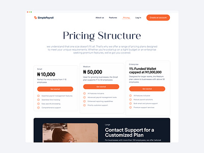 Simple Payroll Pricing Structure branding landingpage layout minimalist payroll saas ui uidesign uiux uxresearch visual design