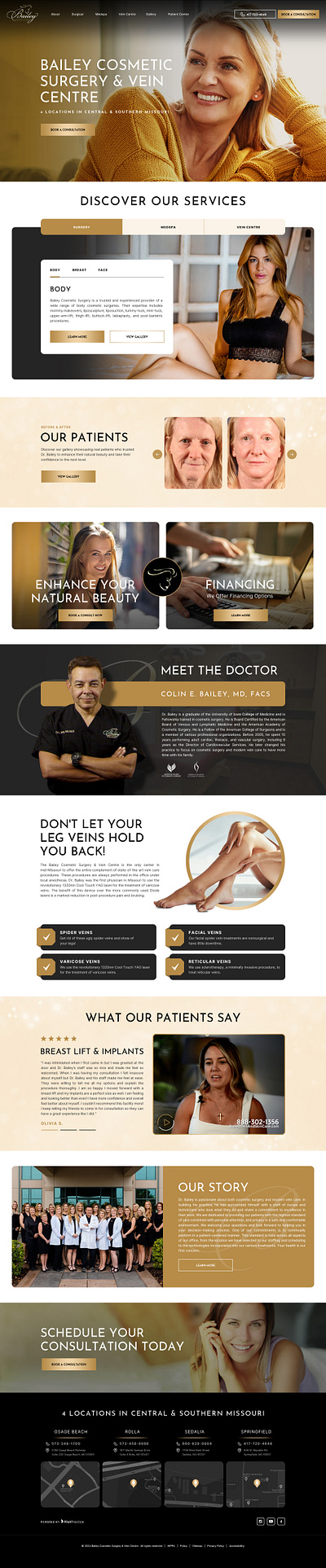 Home page design for plastic surgeon branding graphic design logo ui website design website theme wordpress theme