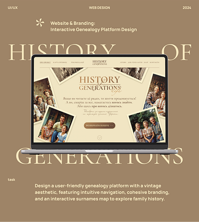 UI/UX Design | Genealogy services branding family history genealogy graphic design interface landing logo typography ui uiux ux vintage webdesign website