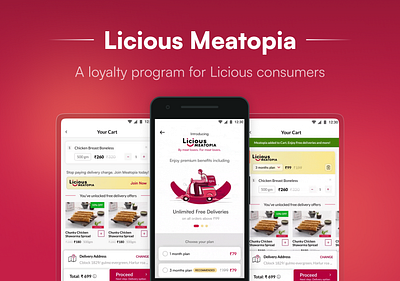 Liciuous Meatopia - loyalty program for Licious consumers animation brand loyalty brand retention iconography illustration interaction design licious licious infiniti licious meatopia loyalty program motion graphics ui ux