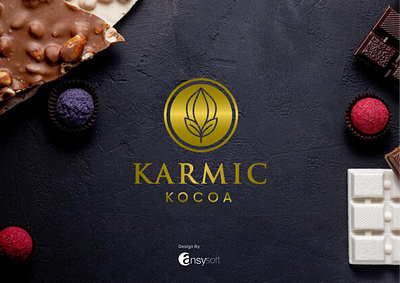 The logo named " Karmic" has been designed by Ansysoft adobeillustrator chocolate indian infused logodesign spices