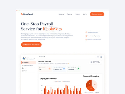 Simple Payroll Landing Page design landing page payroll product design ui uiuxdesign ux visual design wealth4us
