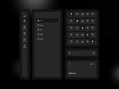 Dark Navigation app app design components dark mode design design system figma light mode modern app navigation navigation bar navigation drawer navigation rail navigation side bar top app bar ui ui design user interface ux ux design