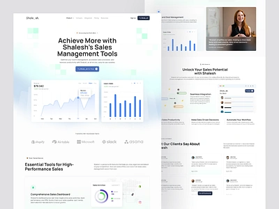 Shale_sh - Sales Management Tools Website Design blur chart clean gradation gradient graphic design increase landing page product saas sales website website design