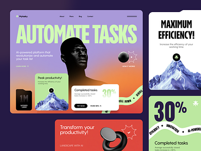 Landing for an AI Company ✦ Mytasky landing landing design landing page landing page design landing ui landing ux