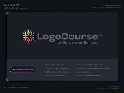 LogoCourse™ branding class course creative branding creative logo educate freelancer gradient identity jeroen van eerden learn designing logos learn logo design logo logo education logo trend modern logo video visual identity design