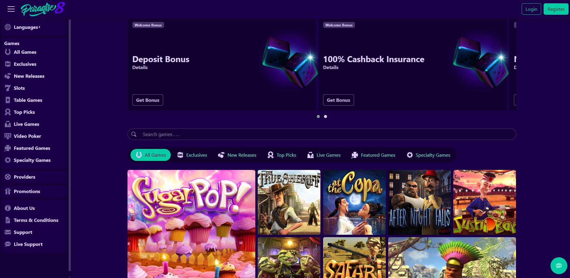 Paradise 8 Casino NZ