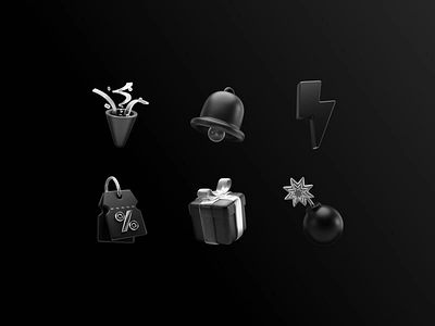 3D Black Friday icons 3d 3d icon bomb gift icon icondesign iconography icons iconset