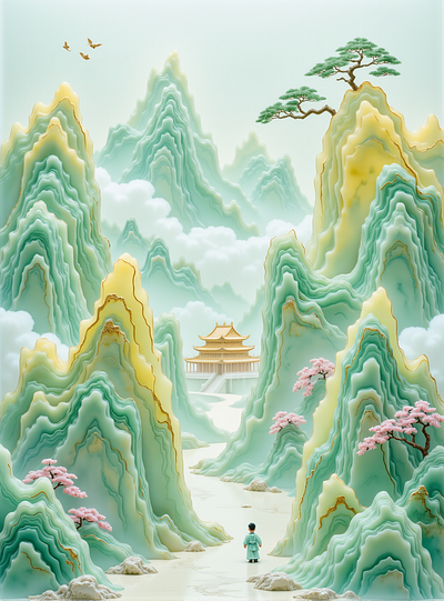 Jade Mountain Forest 3d