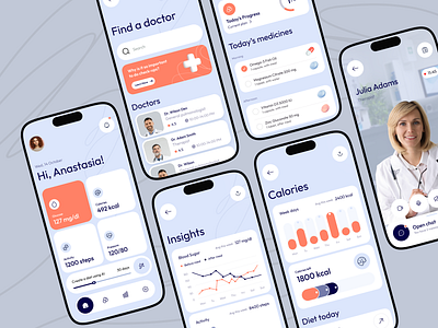 Healthcare Management App Concept clean design graphic healthcare healthcare app medical app medical health medical healthcare mobile mobile app mobile apps ui ui design ui ux