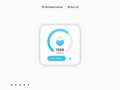 💧 Water Tracker Widget for iOS | Daily Design Challenge design challenge design concept ios ui ux water tracker widget