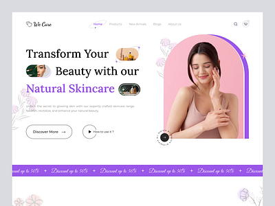 Beauty - Skin Care Product Landing Page Websites Hero Section beauty products cosmetics e commerce health care home page landing page make up medical product online shop pharmacy product design product page design shopify skin care skincare ui design ux design web design website wellness