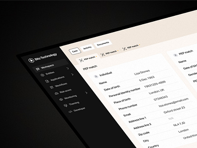 Dashboard CMS beige cms dashboard desktop icons list menu minimalistic navigation saas startup tab table tabs tech ui ux web design