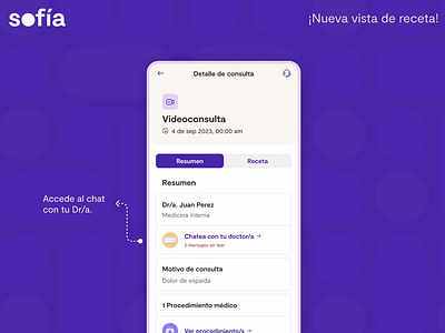 ¡Nueva vista de receta! care health medic medical motion graphics ui ux