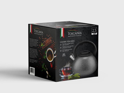 Toscania kettle product packaging box box design branding design design box gift box graphic design packaging packaging box packaging design product product box product packaging