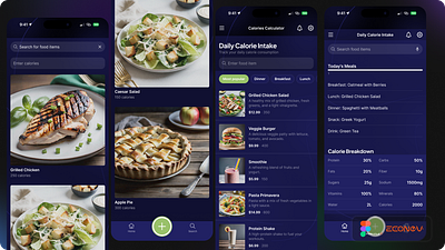 🍛 Nutrition KCAL app UI/UX by econev android app branding design econev evgheniiconev figma graphic design illustration ios kcal lizzardlab logo nutrition ui ux vector