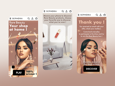 Sephora Rare Beauty beauty branding design game game design graphic design rare beauty sephora ui ux