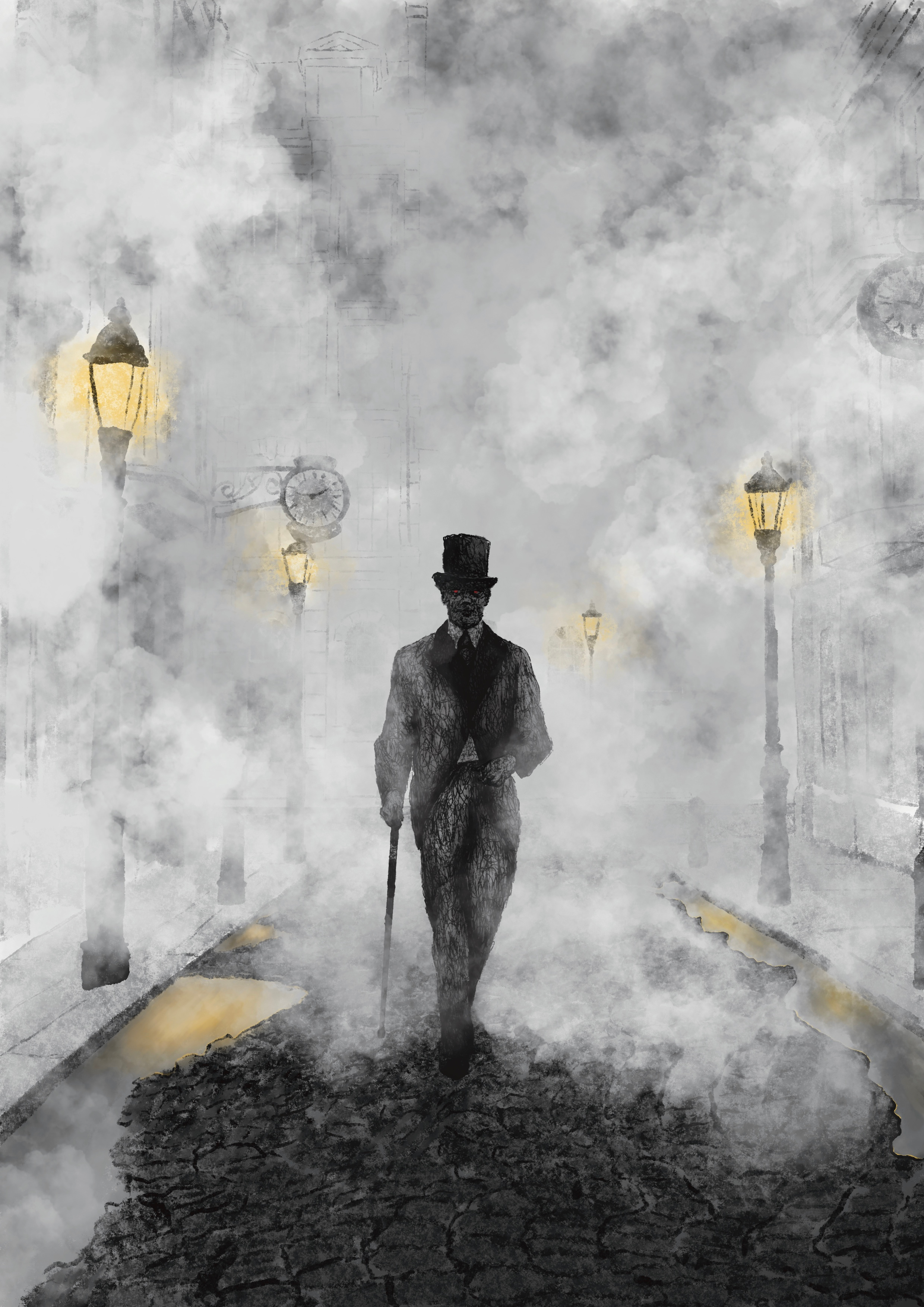 Mr. Hyde book art book cover classic literature digital art editorial illustration traditional art