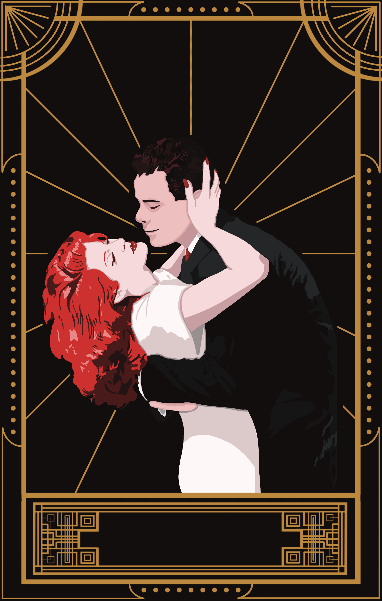 ArtDeco romance artdeco book art book cover illustration literature procreate